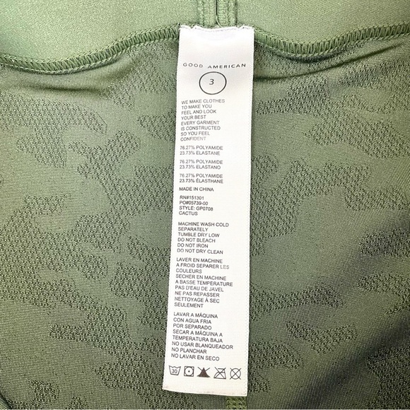 Good American Icon Jacquard Cactus Green Camo Legging - Picture 7 of 12